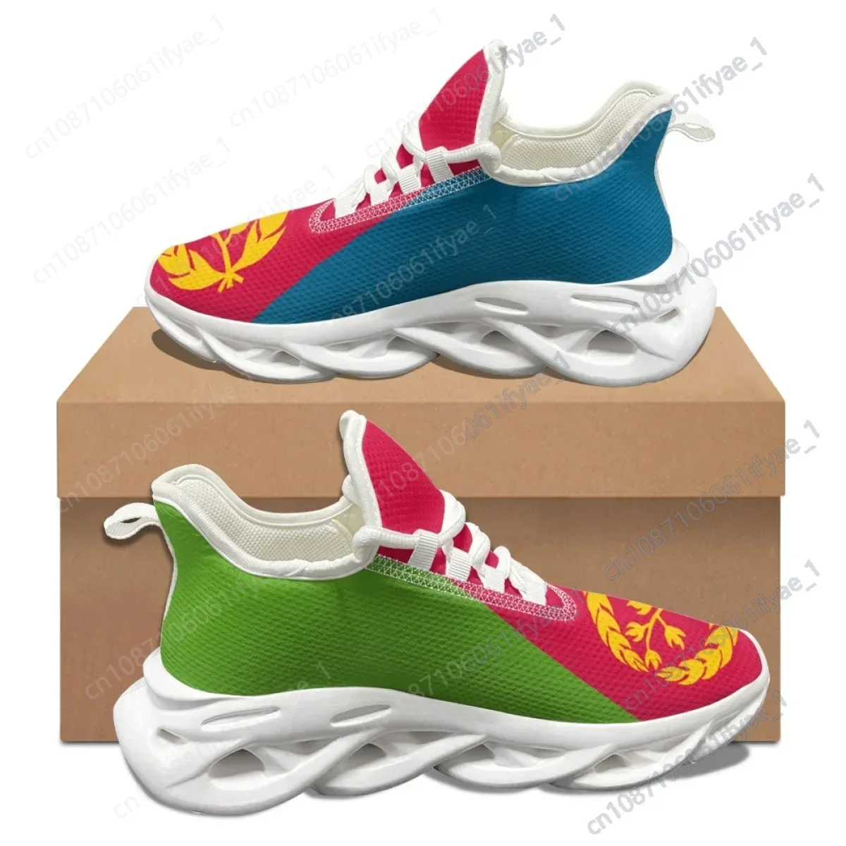 Eritrea Country Flag Pattern Woman Male Autumn Winter Outdoor Travel Sneakers Dirt Resistant Mesh Shock Absorbing Running Shoes