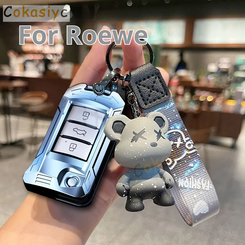 Zinc alloy silicone key case protective cover For Roewe rx3 rx5 rx5max rx8 Remote Car Keychain Accessories