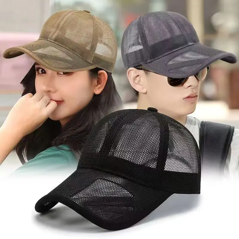Summer Men Hat Openwork Brim Breathable Mesh Cap Men Women Outdoor Sports Sunscreen Baseball Women Sunhat