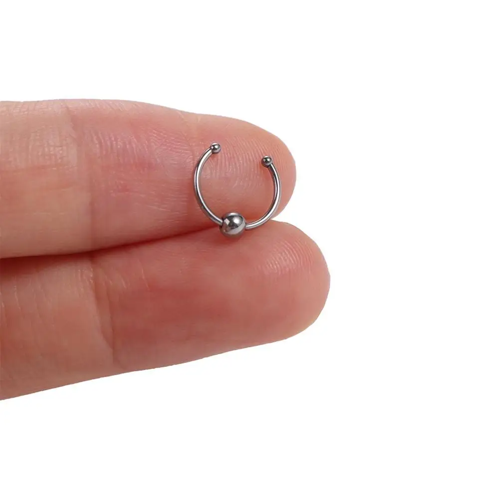 Anelli per setto al naso finto in metallo punk Perline Corpo geometrico Gioielli non penetranti Anelli per naso Clip Party