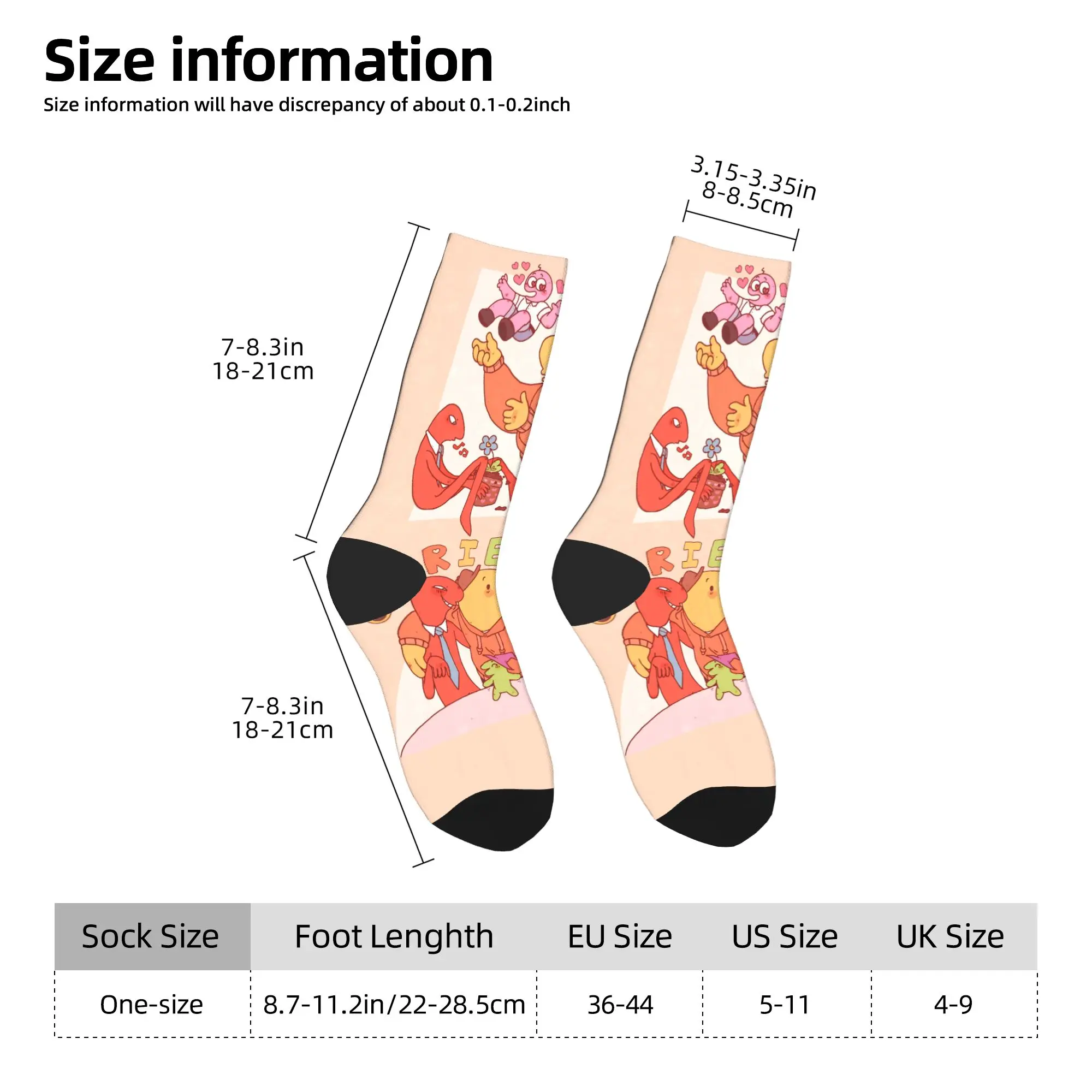 Cartoon S-Smiling Friends Socks  Trendy Stockings Couple Quality Cycling Socks Winter Pattern Non-Slip Socks