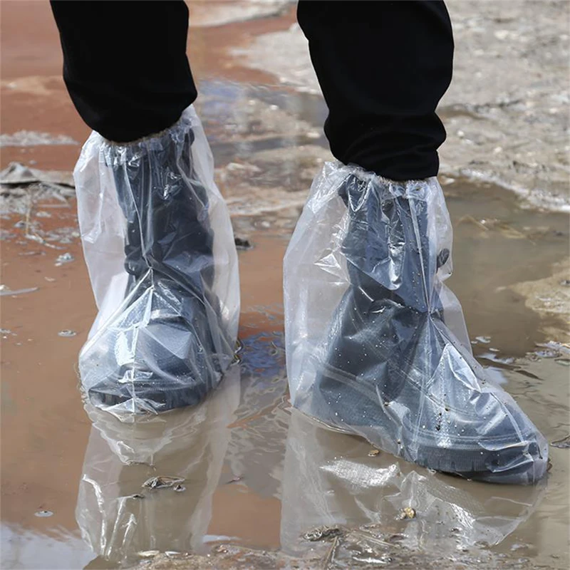 Paquete de cubiertas desechables para zapatos y botas de lluvia, plástico transparente, impermeable, para hombre y mujer