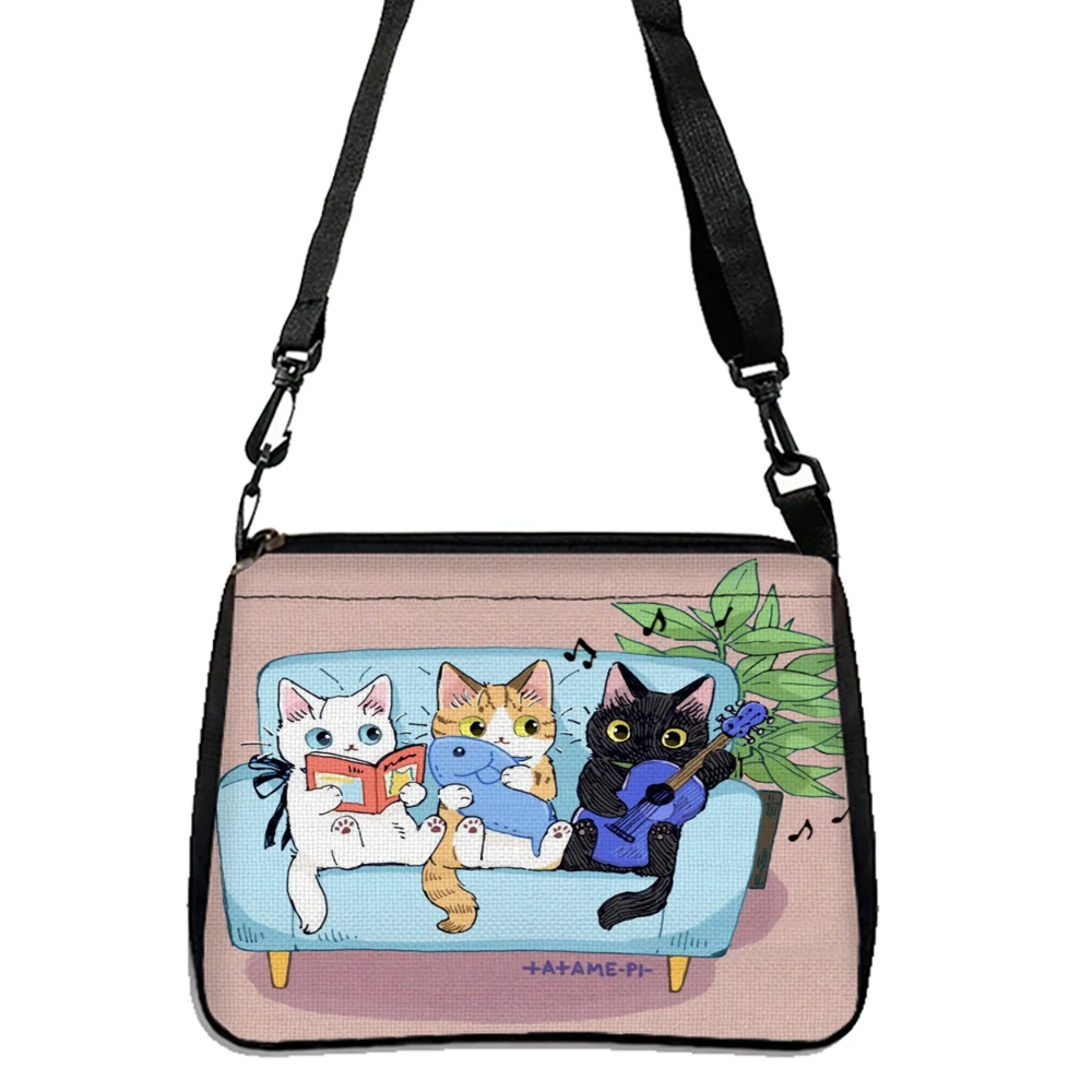 Cartoon Cute Colorful Cat Crossbody Bag For Shopping Trip And Beach Fashion Shoulder Bag 5.21