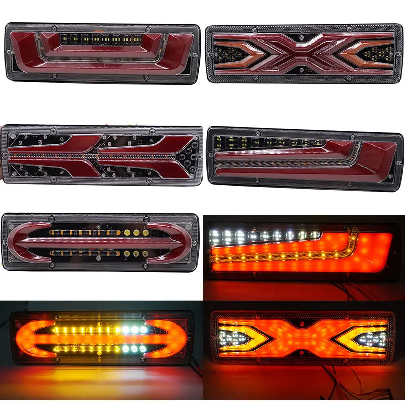 

New Dynamic LED Truck Tail Light Turn Signal Rear Brake Lights Reverse Signal Lamp 12/24V Trailer Lorry Bus Caravan Camper Lamp