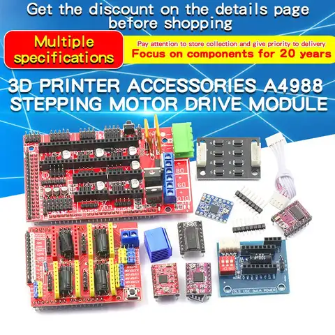 1PCS Accessori per stampante 3D A4988 Modulo driver motore passo-passo DRV8825 Scheda di espansione driver motore passo-passo