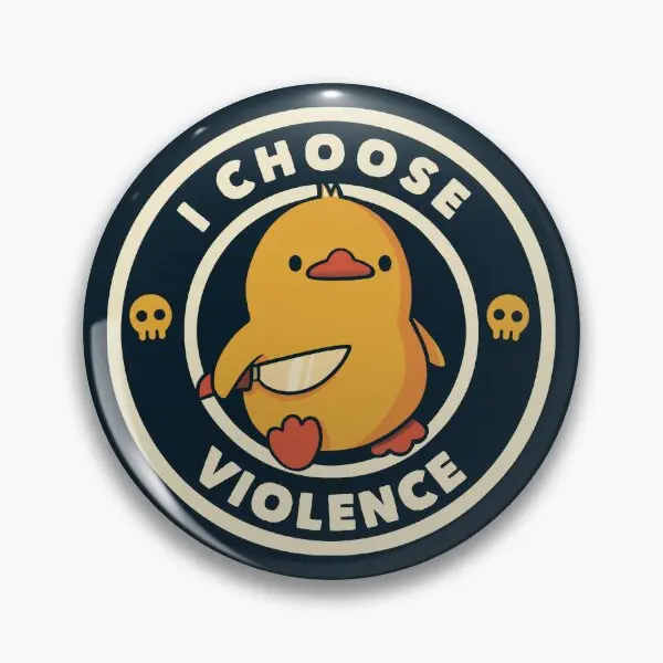 I Choose Violence Funny Duck By Tobe Fon  Soft Button Pin Cartoon Brooch Clothes Hat Lapel Pin Badge Fashion Jewelry Lover Metal