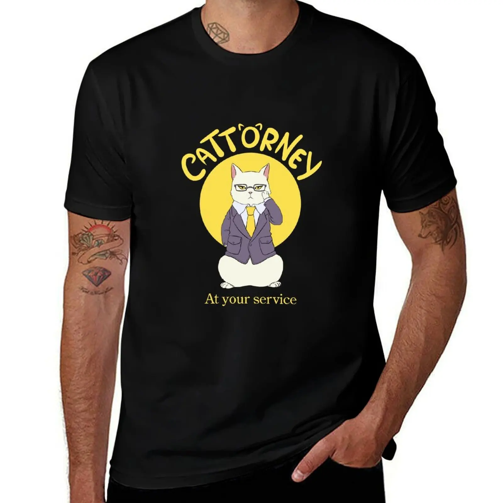 Serious Cat Attorney - Ver. 1 T-Shirt Plus Size Street Style Tee T-Shirt