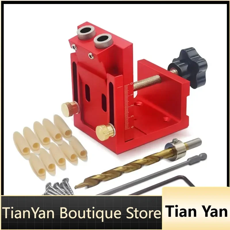 EE1 Woodworking DIY Tools Pocket Hole Drill Guide Dowel Jig Oblique Hole Locator for Joinery Woodworking