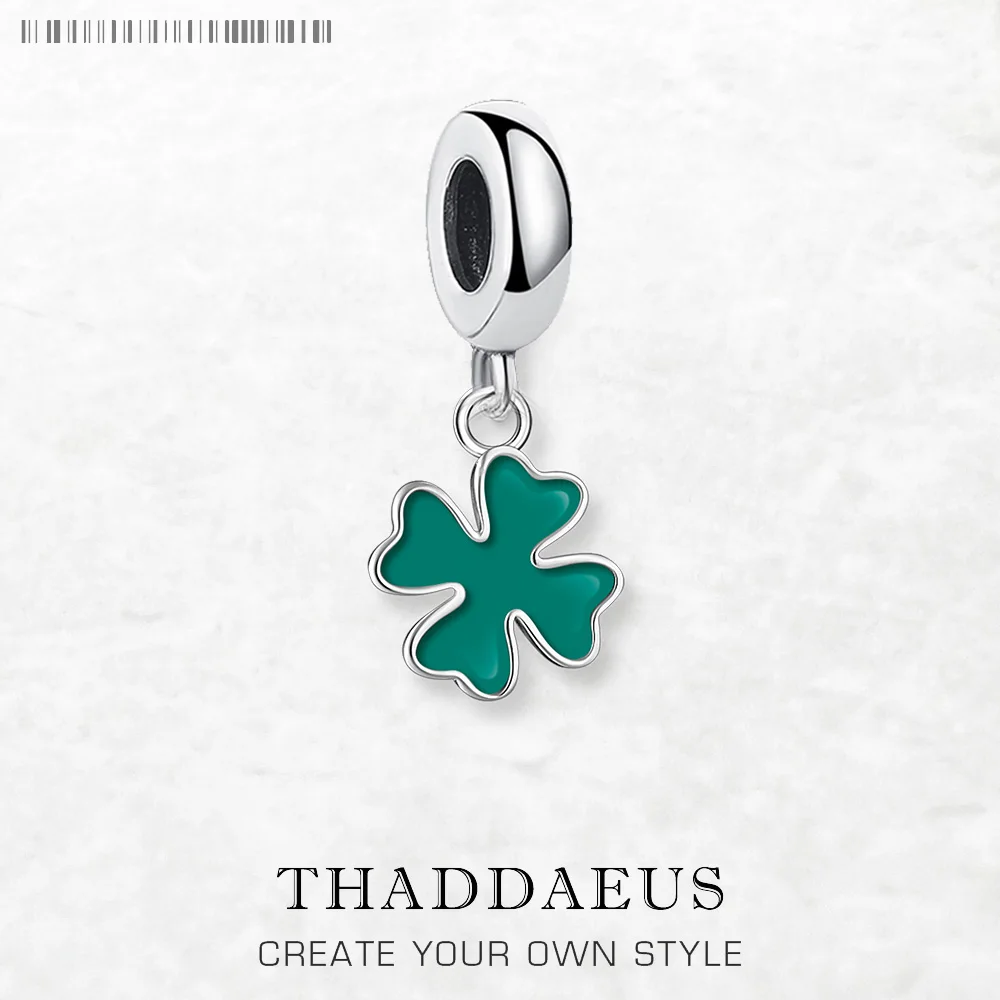 

Green Cloverleaf Dangle Charm Pendant For Women Men 925 Sterling Silver Trendy Brand New Lucky Gift