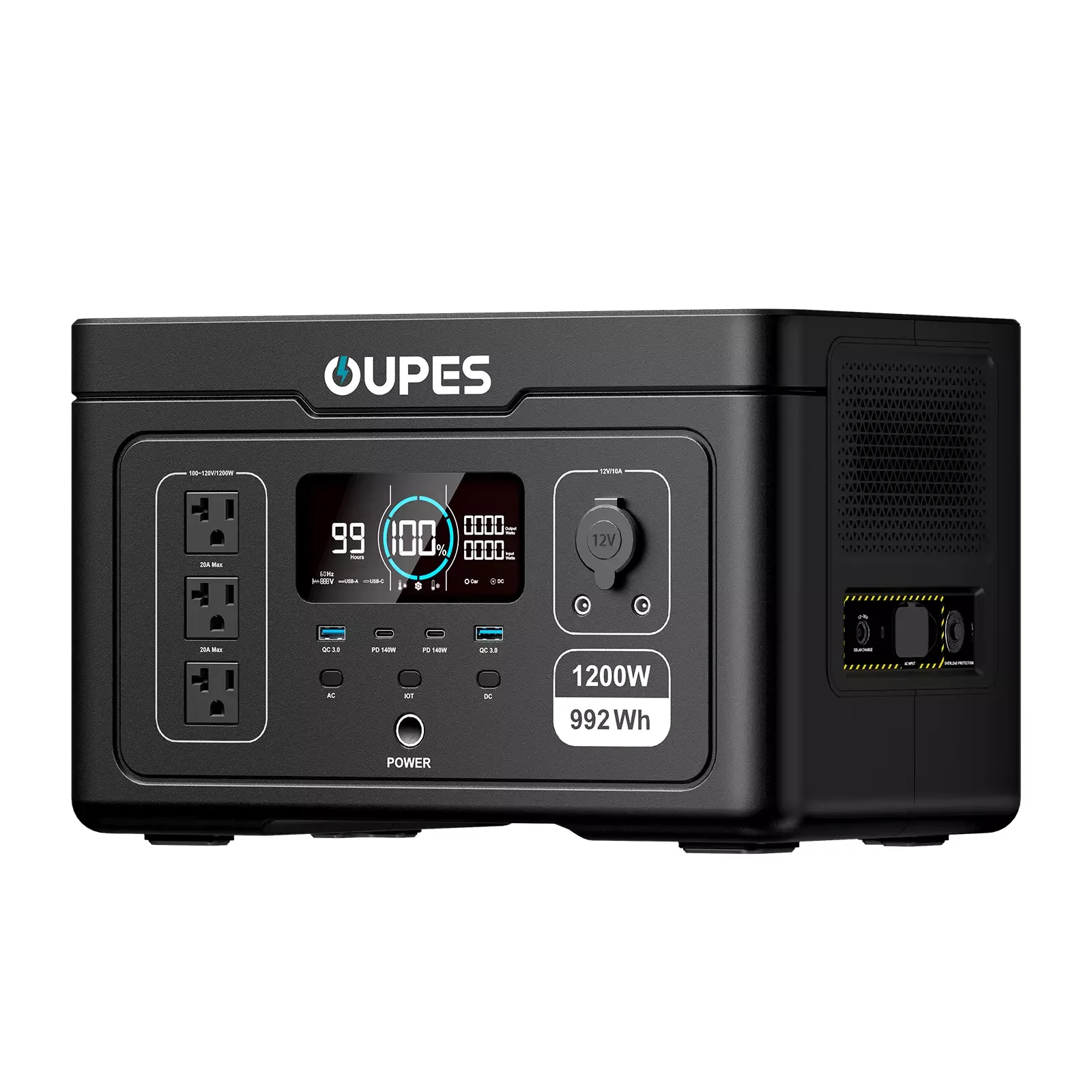 OUPES Exodus 1200 Solar Generator Portable Power Station 1200W/992Wh 1500w Boost Model(3600W Surge), 23 lbs