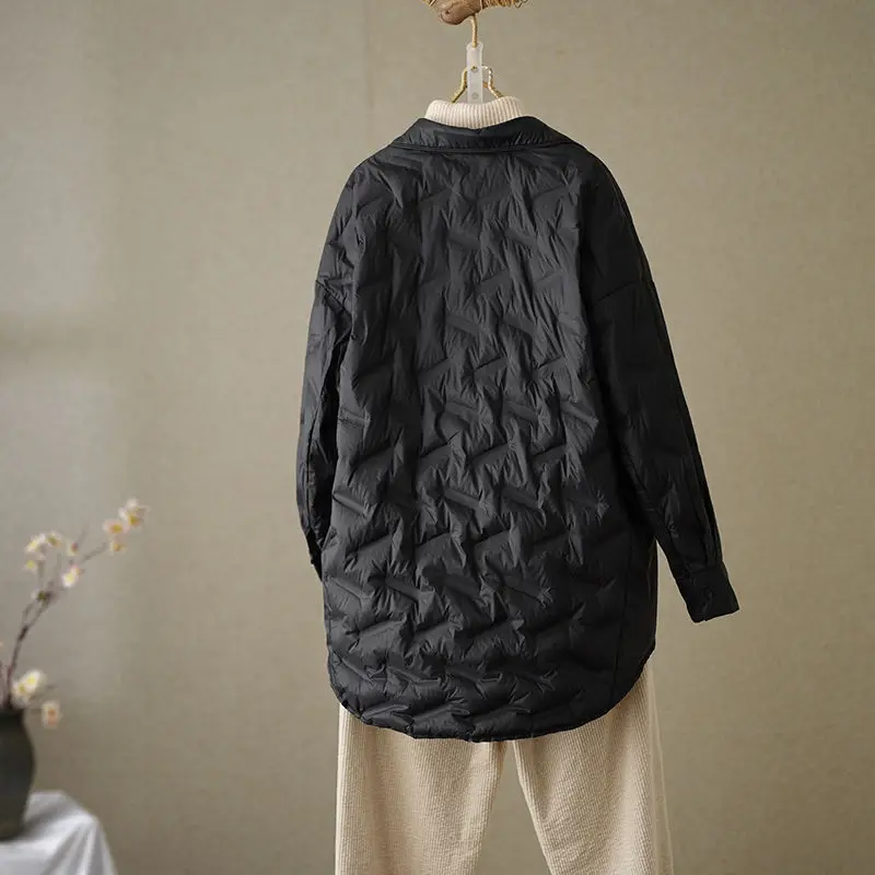 Herfst en winter nieuwe dames donsjack los woon-werkverkeer mode shirt donsjack