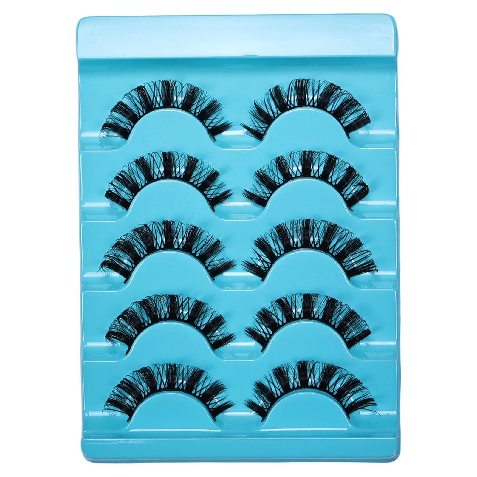 ふわふわのロシアンストライプつけまつげ5組で、ナチュラルでドラマティックな効果を演出