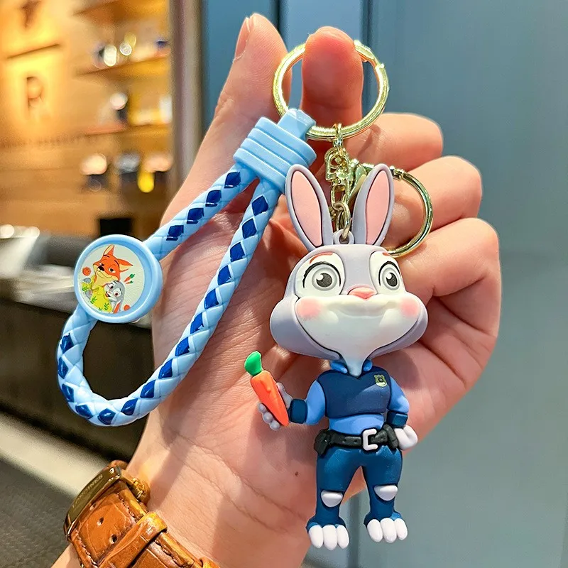 Disney Zootopia Giocattoli Durevoli Action Figures Keychian Judy Hopps Emmitt Otterton Uomo Donna Bambini Portachiavi per auto Ragazza Regalo di compleanno