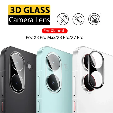3-1 шт. HD защитная пленка для объектива камеры Xiaomi Poco X8 Pro Max X7 Pro, 3D черное защитное стекло для экрана X8 Pro X7Pro X8ProMax