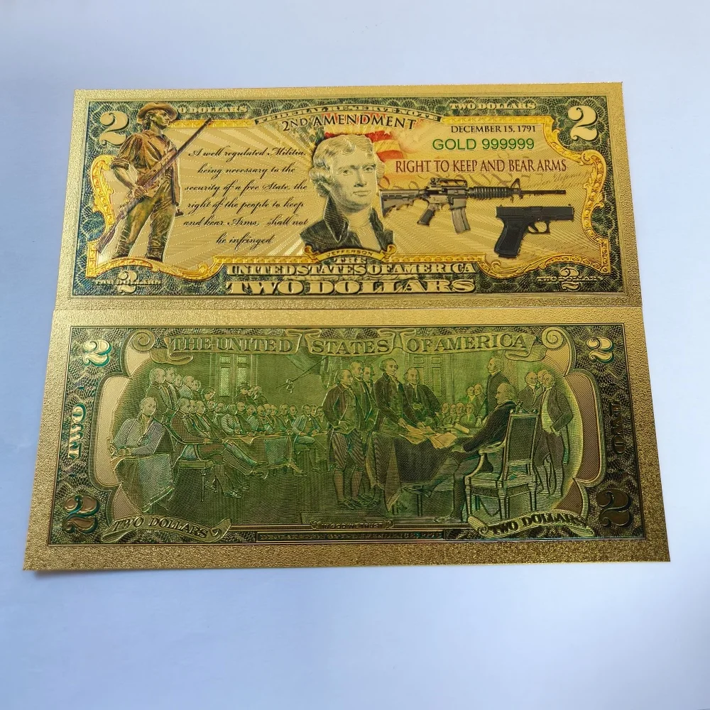 1/10 قطعة ذهبية 2025 دولار أمريكي مطلي بالذهب الأوراق النقدية الذهب 999999 الأوراق النقدية التذكارية ديكور المنزل هدية