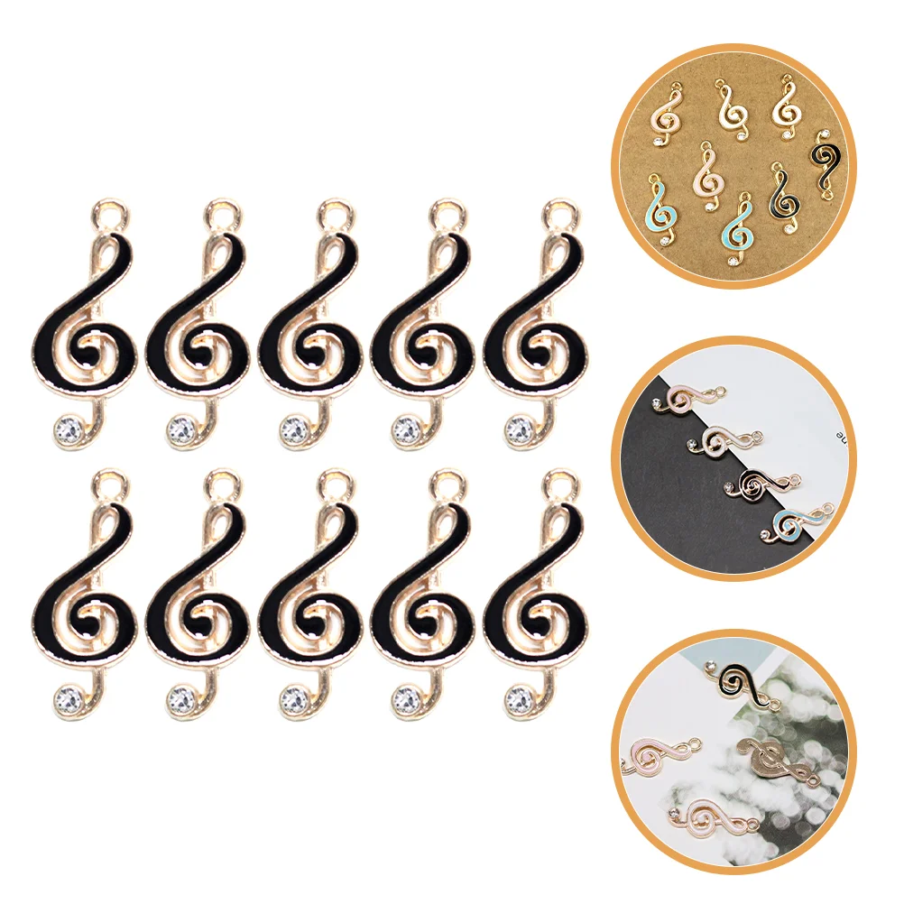 

10 Pcs Musical Note Pendant DIY Bracelet Notes Charms for Supplies Metal Jewelry Necklace Alloy Decorative