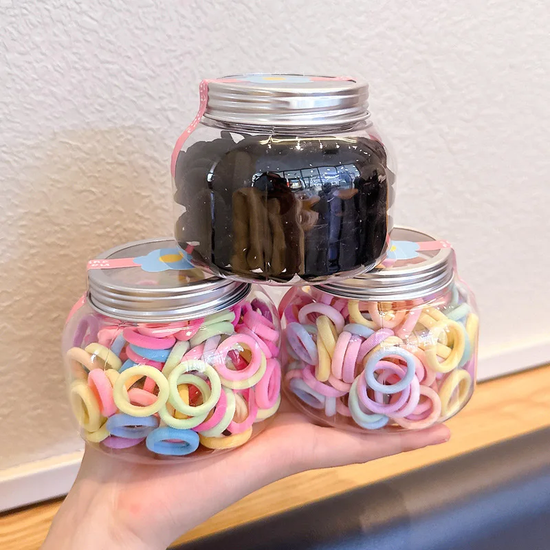 

120 шт./кор., красочные веревки для волос без вреда, детские эластичные резинки ярких цветов, детские завязки с хвостиком, простые аксессуары для волос для девочек