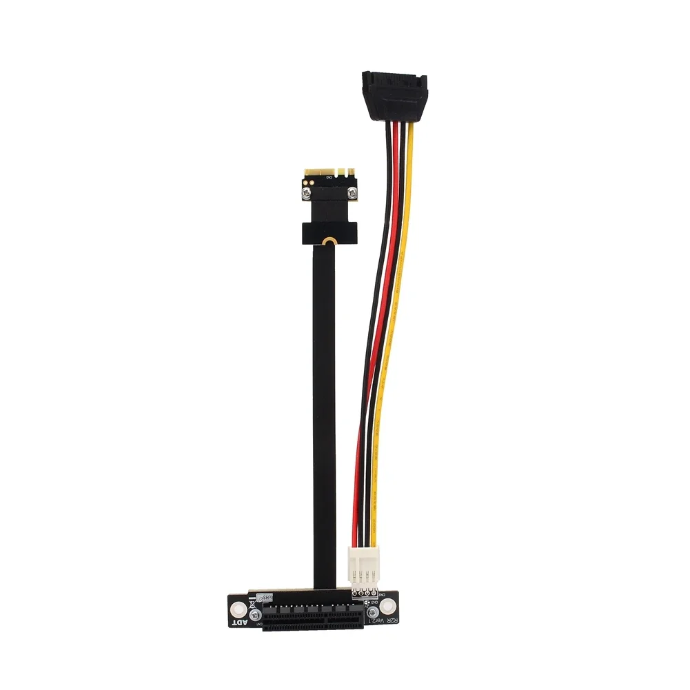 ADT-Link M.2 WiFi A+E Key A.E. to PCIe x4 4x Riser Extender Adapter Card Gen3.0 Cable AE Key A E For PCI-E 3.0 x1 x4 x16 M2 Card