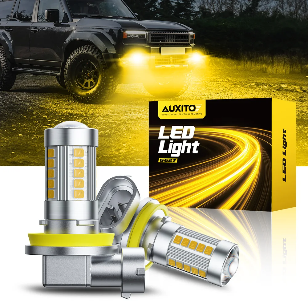 AUXITO 2 pièces H11 jaune led antibrouillard H8 halogène blanc ampoule H16(JP) H10 9006 HB4 DRL lampe de conduite pour accessoires Toyota