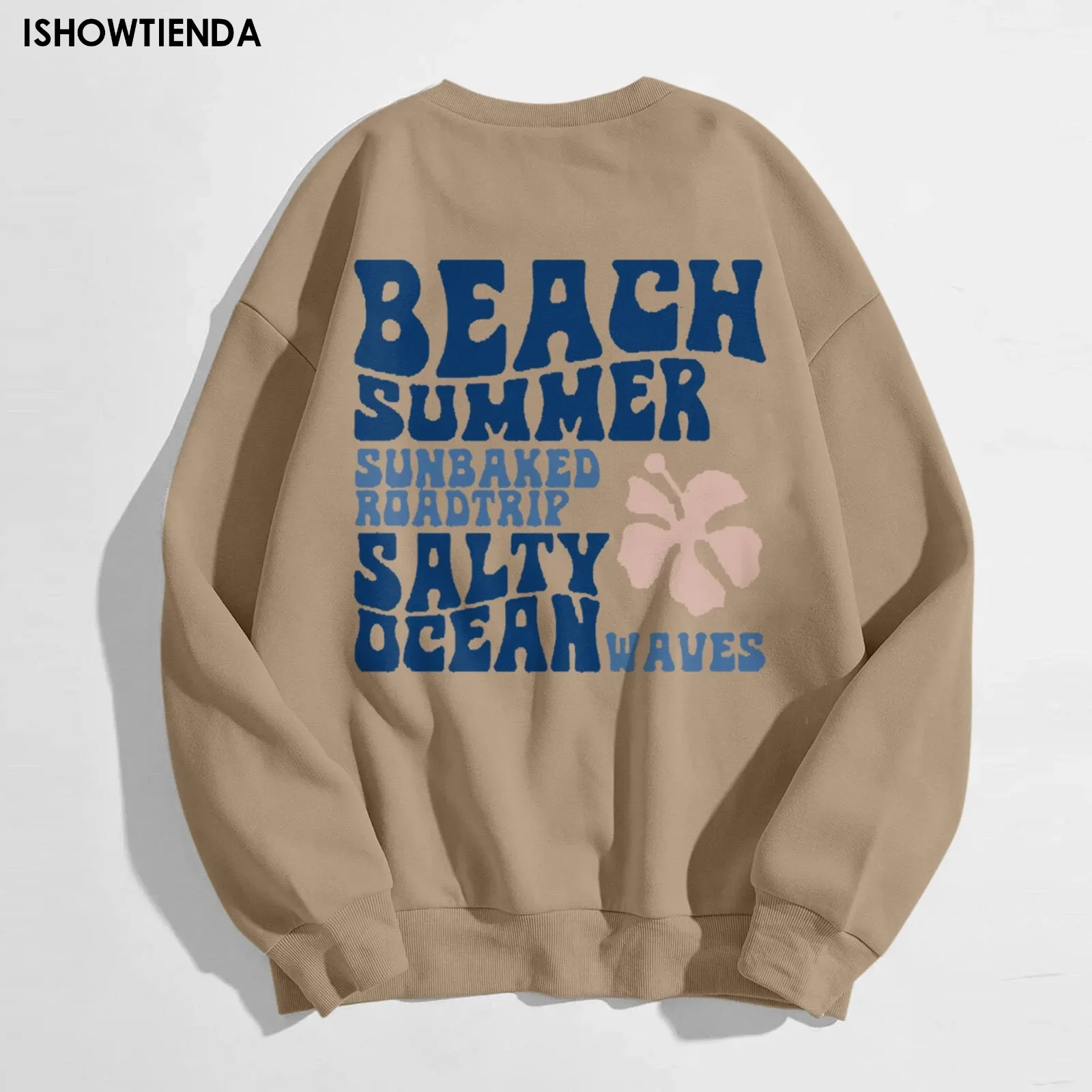 

Ocean Beach Pullover Sunset 1971 Letter Printed Long Sleeve Plus Size Hoodie Women Sweatshirts Harajuku Girl Casual Streetwear