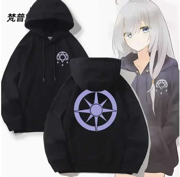 

Anime Wandering Witch: The Journey Of Elaina Hooded Hoodie Cosplay Autumn Winter Men Women Coat Loose Jacket Tops anime