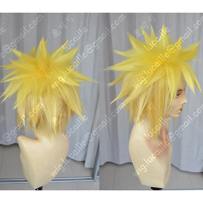 

asdh8@Namikaze Minato Short Yellow Blonde Layered Synthetic Hair Cosplay Costume Wig + Wig CapCOSda@