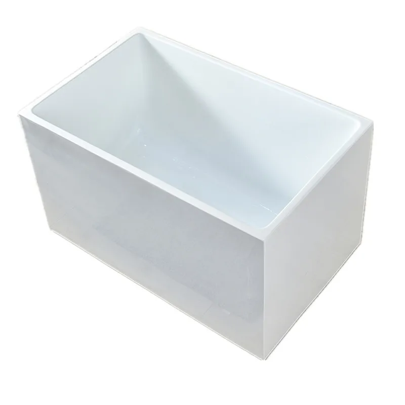 Bak mandi akrilik kecil untuk apartemen, mini, berdiri sendiri, bak mandi dengan insulasi termal