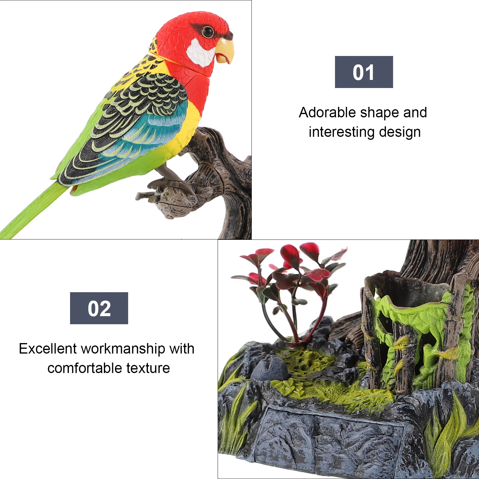 Parrot Voice Control ของเล่นพูดคุยของเล่นนกไฟฟ้าการบันทึก Abs เดสก์ท็อปเด็ก