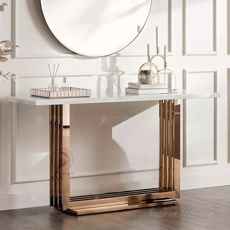 YJQ stainless steel entrance table light luxury decorative corridor entrance cabinet modern simple long case