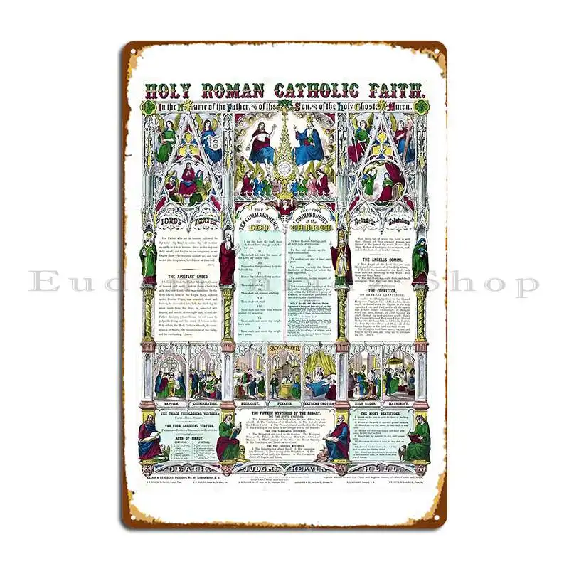 Holy Roman Catholic Church Chart Metal Plaque Poster Painting Printing Wall Decor Create Wall Mural Tin Sign Poster