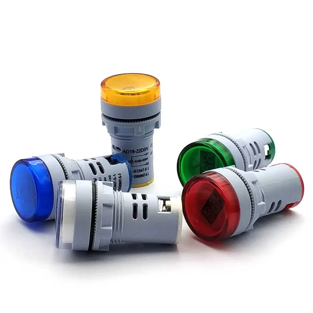 22 мм AD16-22DSV круглый цифровой вольтметр переменного тока 60-500 В мини-измеритель напряжения светодиодный цифровой дисплей вольтметр индикаторная лампа контрольная лампа