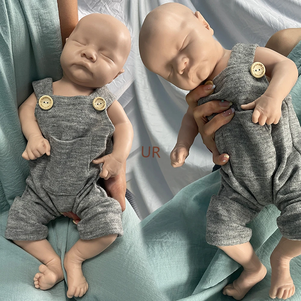 18 inch Soft Silicone Reborn Baby Boy Levi Non-vinyl Lifelike Unpainted Newborn Doll for Painter Collectibles Toy