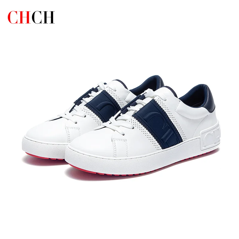CHCH Women's Tennis Shoes 2025 New Cow Leather Strap Flat Shoes