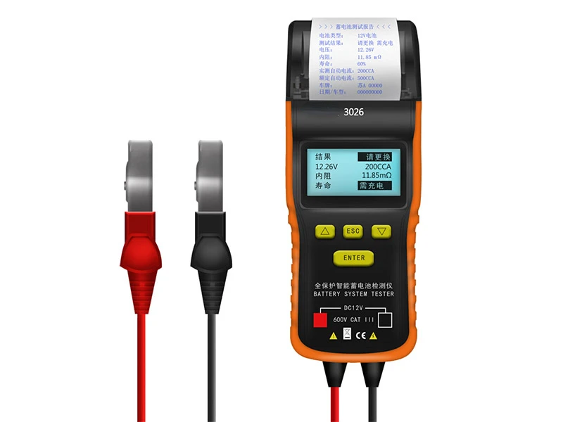 DECCA 3026 shenzhen China digital printable 12V storage battery tester voltage 9-18V test charging system internal resistance