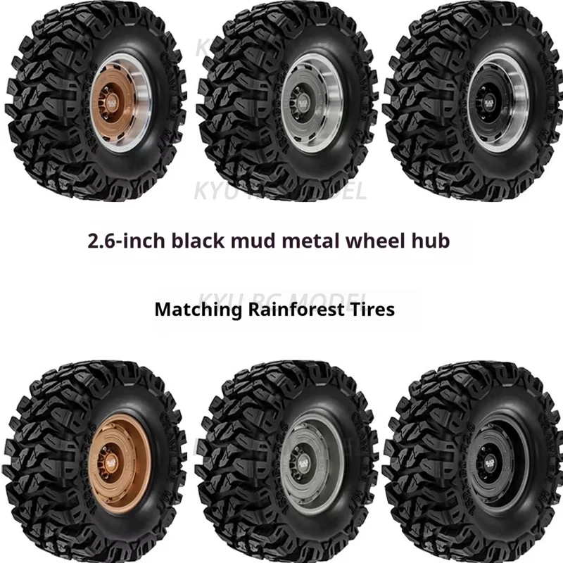 

Remote Control Car Upgrade Accessories Rainforest Tire 152*60mm 2.6-Inch Wheel Hub Ut4 Rbx10 Mk07 Venomous Lizard Tire Tread Rc