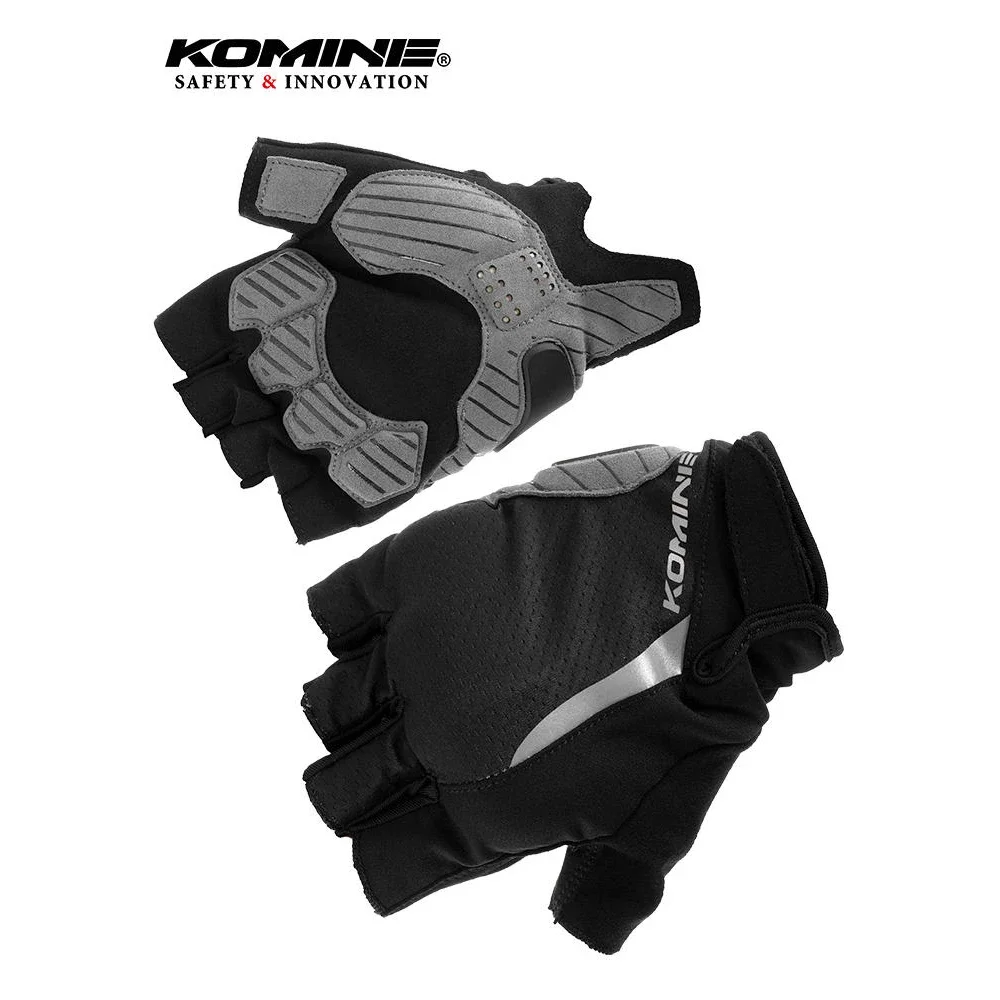 

KOMINE GK-2593 Motorcycle Gloves Summer Mesh Breathable Half Finger Gloves Protection Shock Absorbent Wear Resistant Anti-slip