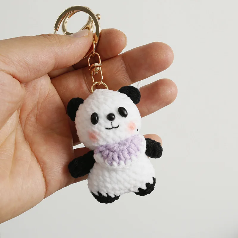 

Cute Panda Doll Crochet Keychain Cartoon Mini Animal Doll Series Knitted Keyrings Handmaking Knit Rabbit Keychain Wholesale 2025