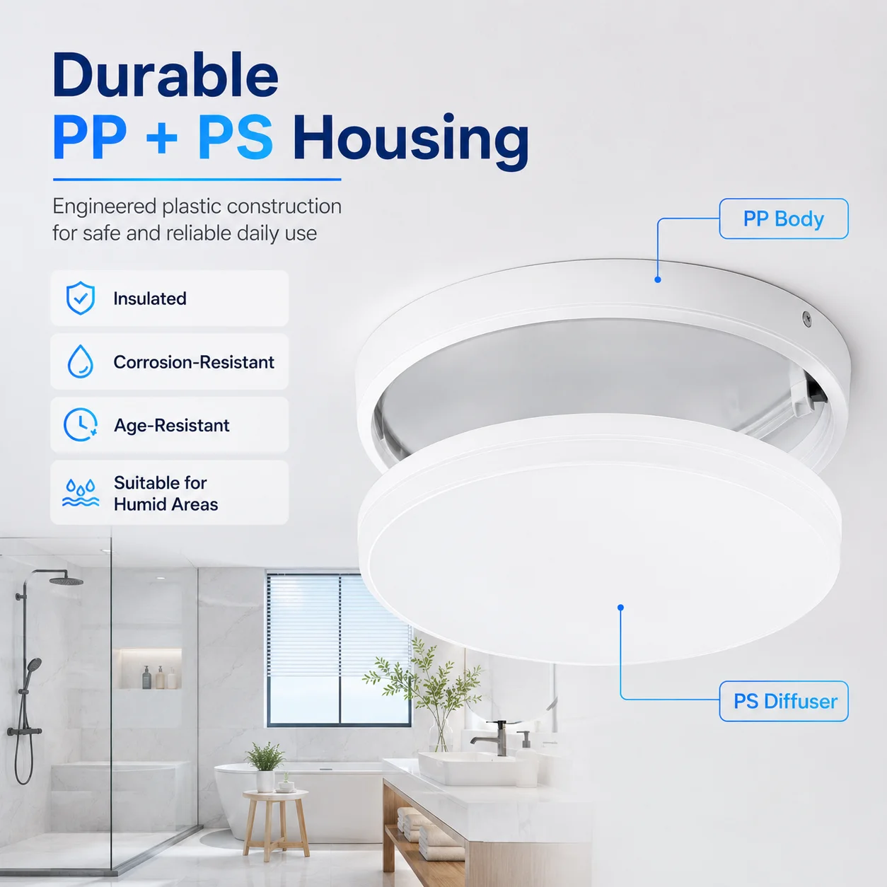 LED-Deckenleuchte, 110–265 V, ultradünnes Panel, LED-Licht für Wohnzimmer, Schlafzimmer, Innenbeleuchtung, 20 W, 30 W, quadratische runde Deckenleuchten – Detail 9
