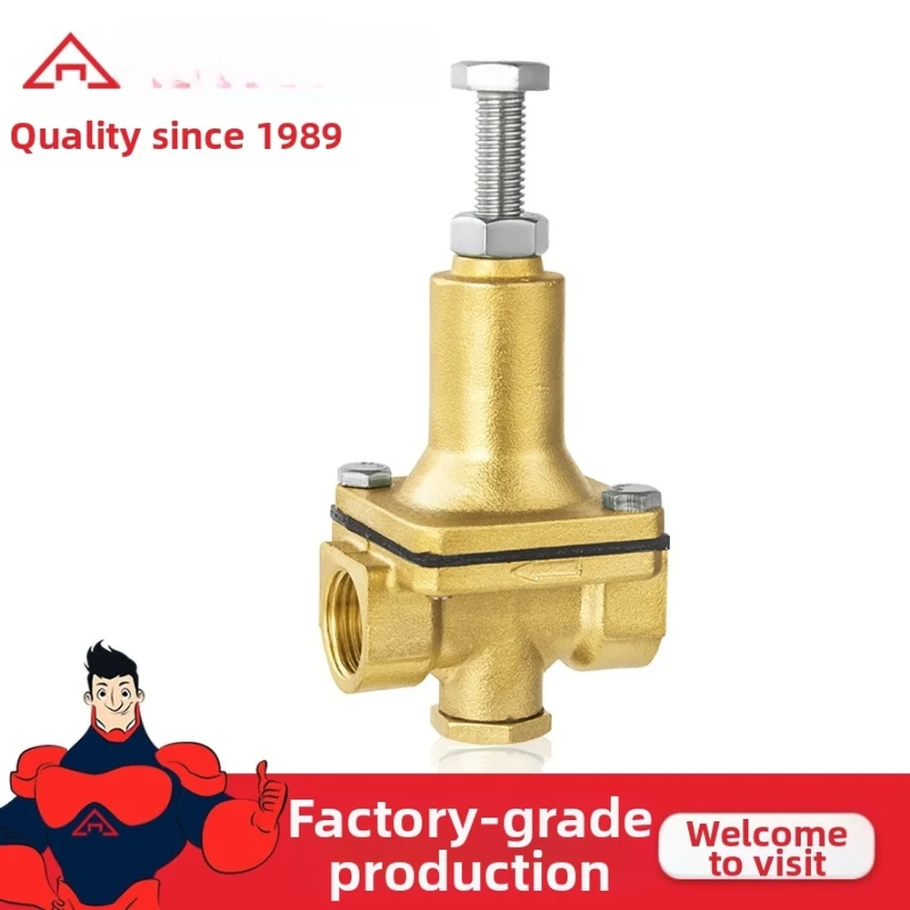 DN10 Brass Water Pressure Reducing Valve Adjustable, Pilot-Operated Piston Type Relief Valve For Plumbing System