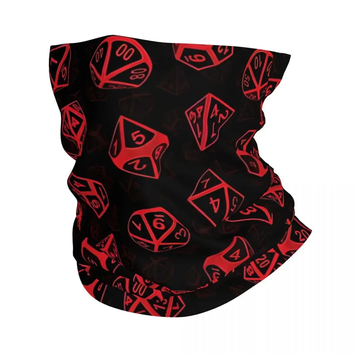 Dice Set Pattern Motocross Bandana Neck Cover Printed D20 Dice Role Playing Game Face Mask Balaclava Riding Unisex Adult Winter