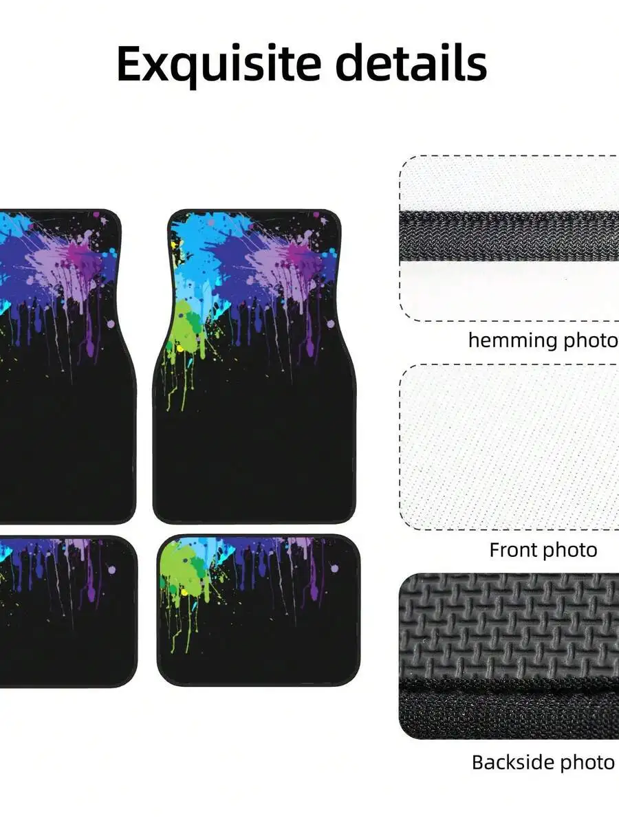 4-Piece Custom Printed All-Weather Floor Mats - Universal Fit For Suv, Truck, Van| Easy Clean