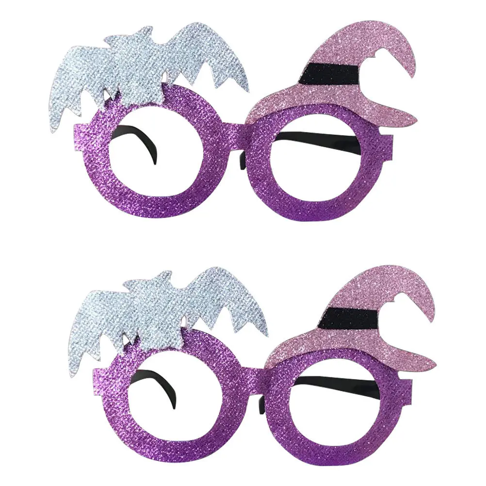 2 pçs bruxa morcego óculos de halloween festa cosplay máscara decorativa alegre cerveja dança traje adereços de halloween óculos