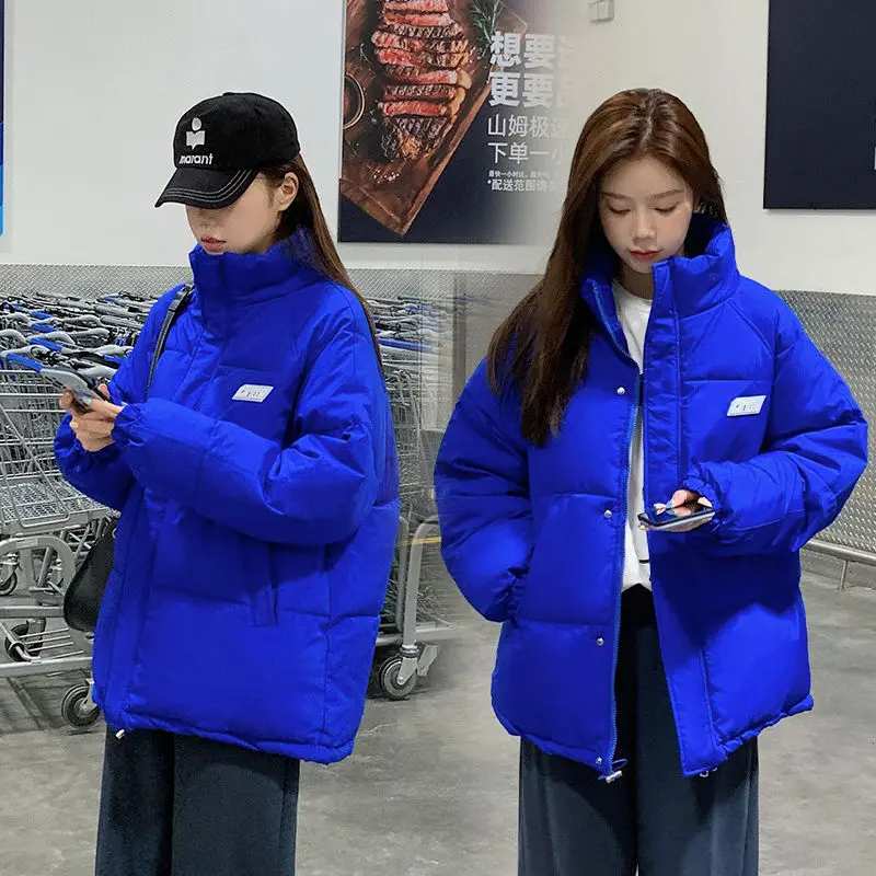 เกาหลีรุ่นสั้นผู้หญิงเสื้อใหม่หลวมแนวนอนกระเป๋าซิปฤดูหนาวเสื้อผ้าผู้หญิง Casual PLUS ขนาดผู้หญิง Parkas