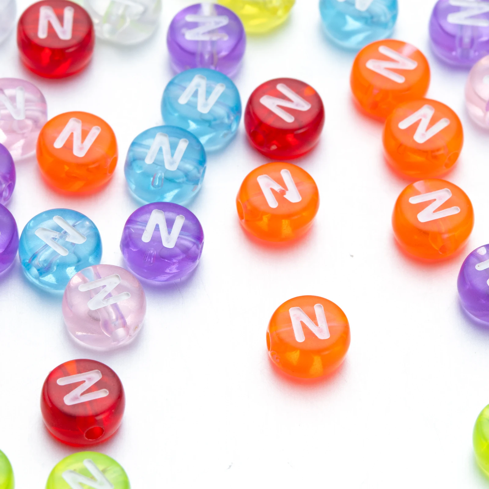 50pcs/lot 7mm A-Z Colourful Alphabet Letter Beads for Jewelry Making DIY Handmade Bracelets Earrings