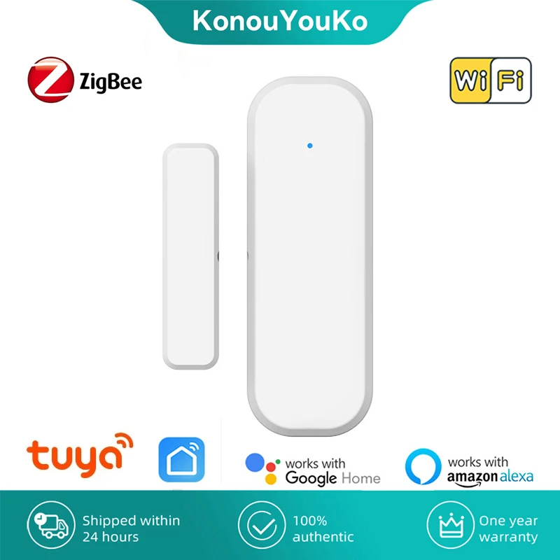 Wifi ZigBee Door Window Sensor Detector Tuya Smart Life App Home Security Protection Alarm System For Alexa Google Assistant