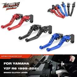 Short Brake Clutch Levers for YAMAHA YZF R6 R6S YZF-R6 1999-2021 2018 2019 2020 Hand Handle Control 6-gear Adjustable Lever R6