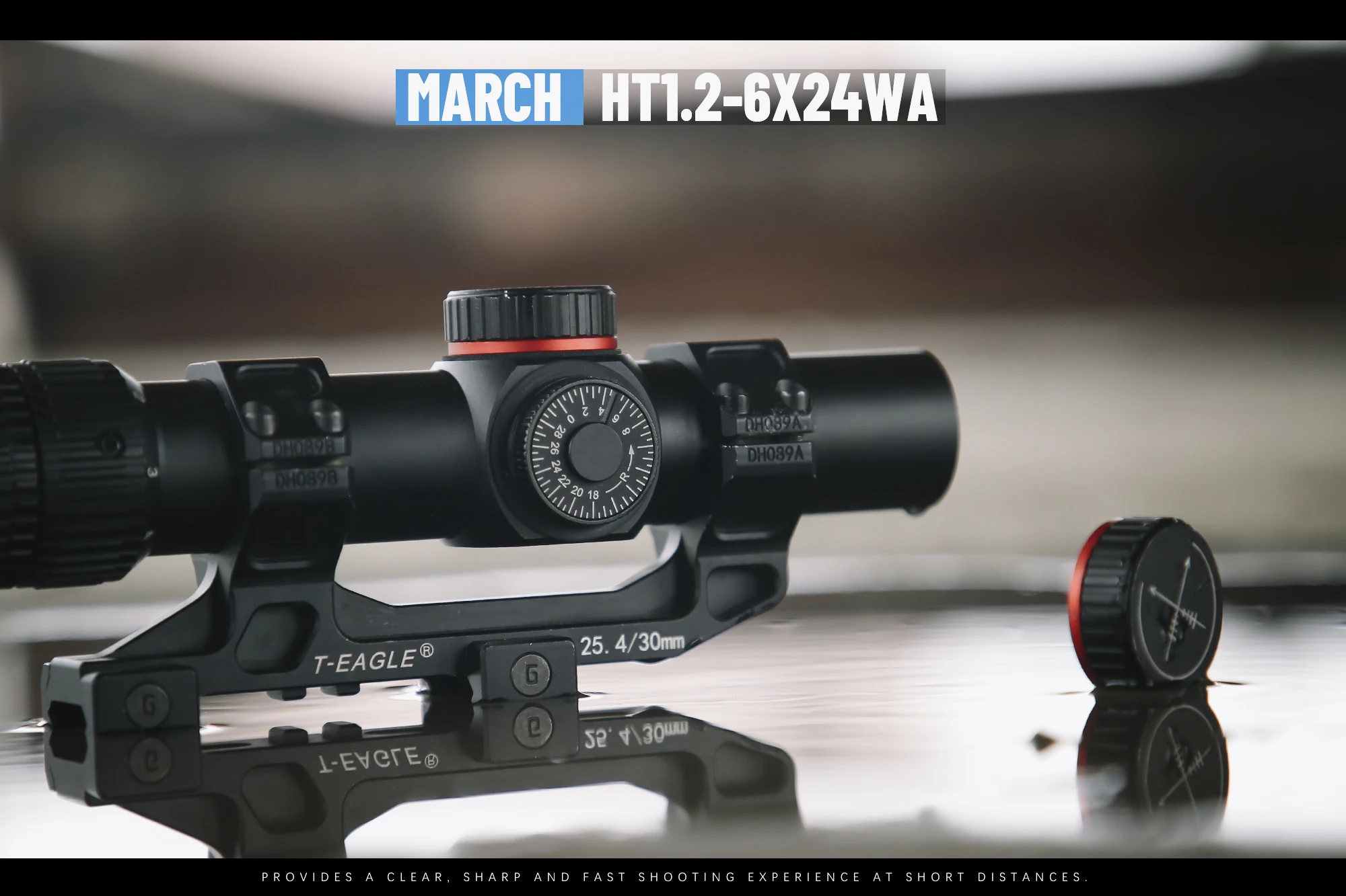 MARCH Tactical Optical  HT1.2-6X24WA Sight Wide Angle Rifle Scope for Hunting And Shotting Airsoft Air Guns Sight With Mounts view 4