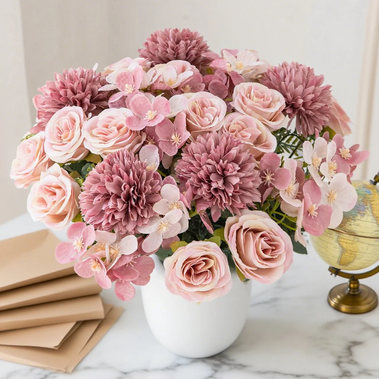 Künstliche Blumen Seidenrosen Tischdekoration Pflanzen Festival Hochzeit Brautsträuße Raum Heim Tischdeko Party DIY Geschenke