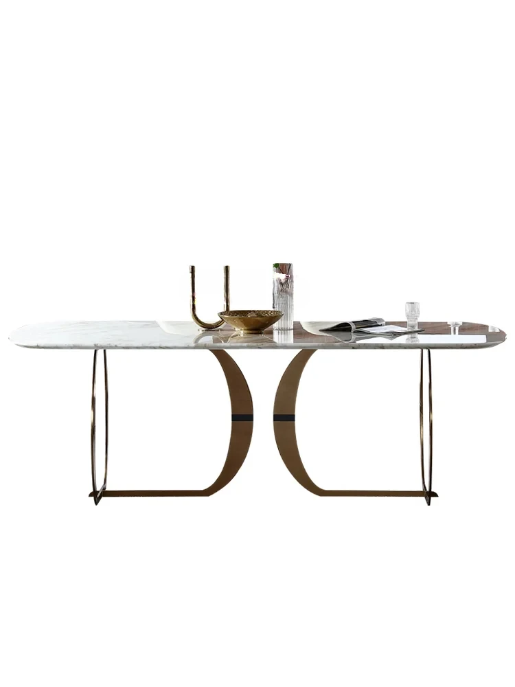 

Italian/Hong Kong Style Marble Villa Italian Minimalist High-End Affordable Luxury Dining Table