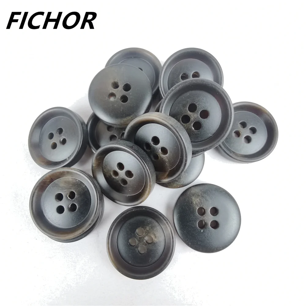 10/20pcs 17mm 4 Hole Resin Imitation Horn Coat Buttons For Clothing Windbreaker Sweaters Handmade DIY Crafts Sewing Accessories